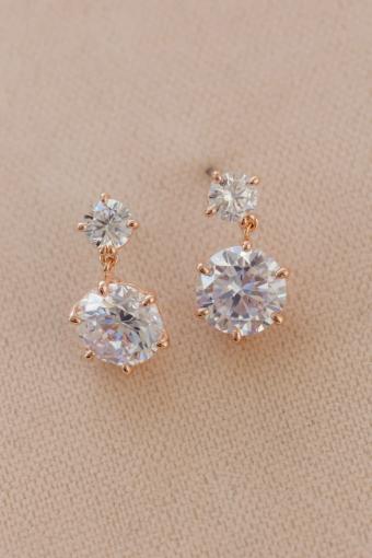 YDBN Polished Round Brilliant Drop Earring #0 Rose Gold thumbnail