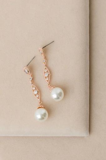 YDBN Vintage Pearl Drop Earring #1 Rose Gold thumbnail