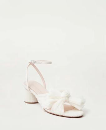 YDBN Dahlia Bow Low Heel with Ankle Strap #3 Pearl thumbnail