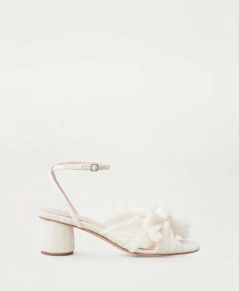 YDBN Dahlia Bow Low Heel with Ankle Strap #7 Pearl thumbnail