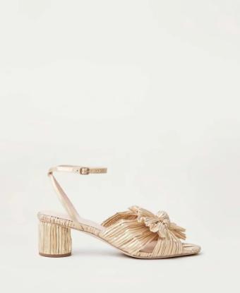 YDBN Dahlia Bow Low Heel with Ankle Strap #0 Gold thumbnail