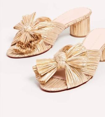 YDBN Emilia Pleated Knot Sandal #2 Gold Pink thumbnail