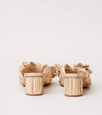 YDBN Emilia Pleated Knot Sandal #1 Pearl thumbnail