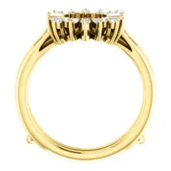 YDBN 14k Gold & Diamond Art Deco Baguette Ring Guard #8 Yellow thumbnail