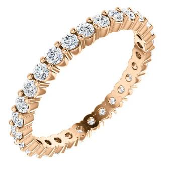 YDBN 14k Gold & Diamond Eternity Band #1 White Rose thumbnail