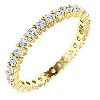 YDBN 14k Gold & Diamond Eternity Band #3 Yellow thumbnail